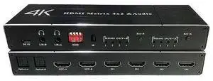 Torpedo Nova HDMI 2.0 4x2 Matrix Switch with Dual Audio Extraction, 4 in 2 Out 4K@60Hz HDR Video Distributor, 18.2Gbps Bandwidth HDCP 2.2 Compliant, Built-in EDID Management, Optical SPDIF & 3.5mm Ste Torpedo Nova HDMI 2.0 4x2 Matrix Switch with Dual Audio Extraction, 4 in 2 Out 4K@60Hz HDR Video Distributor, 18.2Gbps Bandwidth HDCP 2.2 Compliant, Built-in EDID Management, Optical SPDIF & 3.5mm Ste