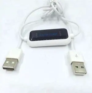 USB 2.0 PC to PC Direct Data Transfer Link Cable, High Speed Online File Sync Share Bridge Cord with LED Indicator, One-Click Easy Document Copy Between Two Laptops or Desktop Computers USB 2.0 PC to PC Direct Data Transfer Link Cable, High Speed Online File Sync Share Bridge Cord with LED Indicator, One-Click Easy Document Copy Between Two Laptops or Desktop Computers