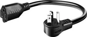 1Ft 0.3M Black Short 3 Prong Flat Plug Extension Cord, 16AWG 125V 1625W Heavy Duty Power Cable, Indoor & Outdoor Safe Electrical Extension Wire for Household Appliances 1Ft 0.3M Black Short 3 Prong Flat Plug Extension Cord, 16AWG 125V 1625W Heavy Duty Power Cable, Indoor & Outdoor Safe Electrical Extension Wire for Household Appliances