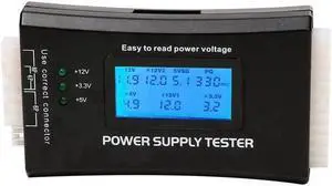 Digital LCD ATX Power Supply Tester, 20Pin 24Pin PSU Diagnostic Tool with SATA 4Pin HDD Connector Ports, PC Computer Power Source Voltage Detector for Desktop Repair & Maintenance Digital LCD ATX Power Supply Tester, 20Pin 24Pin PSU Diagnostic Tool with SATA 4Pin HDD Connector Ports, PC Computer Power Source Voltage Detector for Desktop Repair & Maintenance