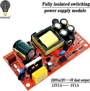 AC-DC Fully Isolated Switching Power Supply Module, 220V AC Input to Dual Output 12V 1A & 5V 1A Step Down Converter Board with Complete Isolation Protection for Industrial Control & DIY Electronics AC-DC Fully Isolated Switching Power Supply Module, 220V AC Input to Dual Output 12V 1A & 5V 1A Step Down Converter Board with Complete Isolation Protection for Industrial Control & DIY Electronics