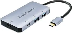 CableCreation USB C Multiport Hub Thunderbolt 3 Compatible, Type C Adapter with 2 USB 3.0 Ports + 2 USB-C Charging Ports, Space Grey Docking Station for MacBook Pro 2017, Surface Book 2 and More Type CableCreation USB C Multiport Hub Thunderbolt 3 Compatible, Type C Adapter with 2 USB 3.0 Ports + 2 USB-C Charging Ports, Space Grey Docking Station for MacBook Pro 2017, Surface Book 2 and More Type