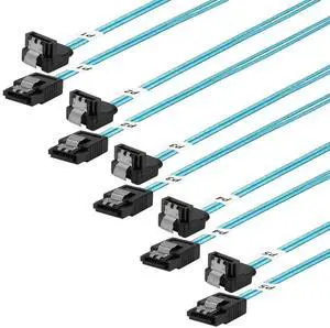5 Pack 0.5M 90 Degree Right Angle SATA III Data Cables, 6Gbps Straight to Angled SATA 3 Cord for SSD HDD Hard Drive PC Internal Connection, Blue 1.6FT Thin SATA Wire 5 Pack 0.5M 90 Degree Right Angle SATA III Data Cables, 6Gbps Straight to Angled SATA 3 Cord for SSD HDD Hard Drive PC Internal Connection, Blue 1.6FT Thin SATA Wire