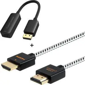 10FT HDMI Male to Male Cable Bundle with Active DisplayPort to HDMI Adapter, 4K@60Hz HDR DP to HDMI Converter for Dell HP Lenovo ASUS Samsung LG Laptops GPUs Monitors TVs Projectors 10FT HDMI Male to Male Cable Bundle with Active DisplayPort to HDMI Adapter, 4K@60Hz HDR DP to HDMI Converter for Dell HP Lenovo ASUS Samsung LG Laptops GPUs Monitors TVs Projectors