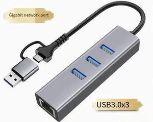 4-in-1 USB-C Hub with Gigabit Ethernet RJ45 Port, USB Type-C to USB 3.0 Multi-Port Splitter Adapter, Portable USB-C Docking Station for Laptops and Desktops Network Connection & Peripheral Expansion 4-in-1 USB-C Hub with Gigabit Ethernet RJ45 Port, USB Type-C to USB 3.0 Multi-Port Splitter Adapter, Portable USB-C Docking Station for Laptops and Desktops Network Connection & Peripheral Expansion