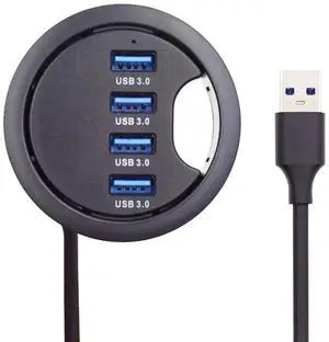 4 Port USB 3.0 Desk Grommet Hub Splitter, 60mm Hole Mount USB Multiport Expander Dock Station High Speed Data Transfer Extension Adapter for Office Desktop PC Table Interface Expansion 4 Port USB 3.0 Desk Grommet Hub Splitter, 60mm Hole Mount USB Multiport Expander Dock Station High Speed Data Transfer Extension Adapter for Office Desktop PC Table Interface Expansion