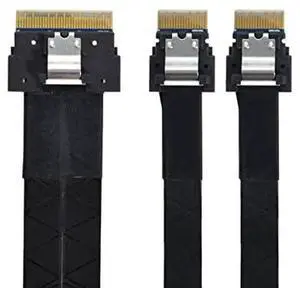 40cm PCI-E 4.0 Ultraport Slimline SAS Cable, SFF-8654 8i 74Pin Male to Dual SFF-8654 4i 38Pin Splitter Cable for Server RAID Controller Storage Backplane 40cm PCI-E 4.0 Ultraport Slimline SAS Cable, SFF-8654 8i 74Pin Male to Dual SFF-8654 4i 38Pin Splitter Cable for Server RAID Controller Storage Backplane