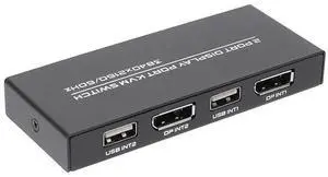 2 Port DisplayPort KVM Switch 4K@60Hz 2 In 1 Out DP USB KVM Switcher with Wired Remote Controller, Allow 2 PCs Share One Monitor, Keyboard, Mouse and USB Devices Like Printer 2 Port DisplayPort KVM Switch 4K@60Hz 2 In 1 Out DP USB KVM Switcher with Wired Remote Controller, Allow 2 PCs Share One Monitor, Keyboard, Mouse and USB Devices Like Printer
