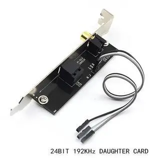 24Bit 192KHz SPDIF Optical Fiber Coaxial Digital Audio Daughter Card with Baffle Bracket, Internal PCIe Back Panel Digital Sound Output Expansion Module, Black 24Bit 192KHz SPDIF Optical Fiber Coaxial Digital Audio Daughter Card with Baffle Bracket, Internal PCIe Back Panel Digital Sound Output Expansion Module, Black