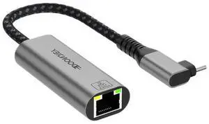 Aluminum Alloy Right Angle USB-C to RJ45 Ethernet Adapter, 2.5G/10G High Speed LAN Network Card with 3 USB 3.0 Ports, Plug and Play External Wired Network Converter for MacBook Laptops PCs Aluminum Alloy Right Angle USB-C to RJ45 Ethernet Adapter, 2.5G/10G High Speed LAN Network Card with 3 USB 3.0 Ports, Plug and Play External Wired Network Converter for MacBook Laptops PCs