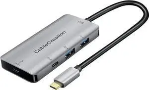 CableCreation 4 in 1 Aluminum USB C Hub Multiport Adapter, Thunderbolt Type C Dock with 3 USB 3.0 Ports & 100W PD USB-C 3.1 Charging Port, Compatible with MacBook Pro/Air, Chromebook, Dell XPS and Oth CableCreation 4 in 1 Aluminum USB C Hub Multiport Adapter, Thunderbolt Type C Dock with 3 USB 3.0 Ports & 100W PD USB-C 3.1 Charging Port, Compatible with MacBook Pro/Air, Chromebook, Dell XPS and Oth