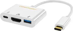 CableCreation 3 in 1 USB C Multiport Hub Thunderbolt 3 Compatible, Type C Adapter with 4K HDMI Output, USB 3.0 Data Port & 60W PD Pass-Through Charging for MacBook Pro, Dell XPS 13/15, Samsung Galaxy CableCreation 3 in 1 USB C Multiport Hub Thunderbolt 3 Compatible, Type C Adapter with 4K HDMI Output, USB 3.0 Data Port & 60W PD Pass-Through Charging for MacBook Pro, Dell XPS 13/15, Samsung Galaxy