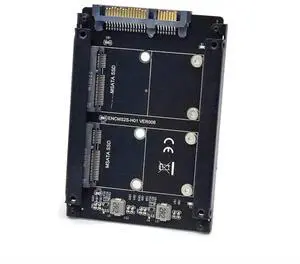 Dual mSATA Mini-SATA SSD to 2.5 Inch SATA Adapter Enclosure, Support JBOD RAID0 Span Mode Bridge Converter Card, 2 Bay mSATA SSD Combo Housing for Standard 2.5" SATA Drive Bay Installation Dual mSATA Mini-SATA SSD to 2.5 Inch SATA Adapter Enclosure, Support JBOD RAID0 Span Mode Bridge Converter Card, 2 Bay mSATA SSD Combo Housing for Standard 2.5" SATA Drive Bay Installation