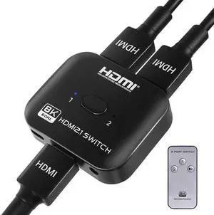 8K Bi-Directional HDMI Switch Splitter 2 in 1 Out 48Gbps Bandwidth Support 8K@60Hz 4K@120Hz 4K@144Hz HDMI 2.1 Adapter Compatible with PS5 PS4 Xbox HDTV Fire Stick Projector Monitor 8K Bi-Directional HDMI Switch Splitter 2 in 1 Out 48Gbps Bandwidth Support 8K@60Hz 4K@120Hz 4K@144Hz HDMI 2.1 Adapter Compatible with PS5 PS4 Xbox HDTV Fire Stick Projector Monitor
