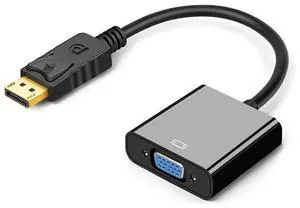 DisplayPort to VGA Cable DP Male to VGA Male High Definition Video Conversion Cord Compatible with Laptop PC TV Projector Monitor Desktop Graphics Card DisplayPort to VGA Cable DP Male to VGA Male High Definition Video Conversion Cord Compatible with Laptop PC TV Projector Monitor Desktop Graphics Card
