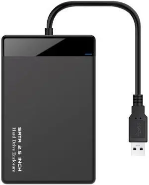 2.5 Inch SATA USB 3.0 External Hard Drive Enclosure, Tool-Free SSD HDD Case with UASP Acceleration, Equipped USB-A & USB-C Cables for Laptop Desktop PC 2.5 Inch SATA USB 3.0 External Hard Drive Enclosure, Tool-Free SSD HDD Case with UASP Acceleration, Equipped USB-A & USB-C Cables for Laptop Desktop PC