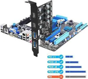PCI-E to USB 3.2 Gen 1 Expansion Card with 4 Ports (2 USB-C + 2 USB-A), PCI Express USB 3.0 Add-On Adapter Card for Desktop PC Motherboard Internal Upgrade PCI-E to USB 3.2 Gen 1 Expansion Card with 4 Ports (2 USB-C + 2 USB-A), PCI Express USB 3.0 Add-On Adapter Card for Desktop PC Motherboard Internal Upgrade
