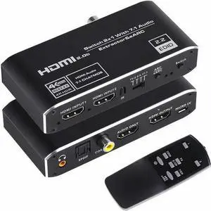 Torpedo Nova HDMI 2.0b 2x1 Switch with Audio Extractor and eARC Function, 4K@60Hz HDR Video Output, Supports 7.1 Channel Surround Sound & Dolby Atmos for Home Theater Game Consoles TV Box Torpedo Nova HDMI 2.0b 2x1 Switch with Audio Extractor and eARC Function, 4K@60Hz HDR Video Output, Supports 7.1 Channel Surround Sound & Dolby Atmos for Home Theater Game Consoles TV Box
