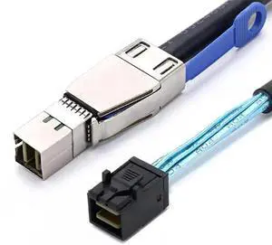 1M Mini SAS SFF-8644 to SFF-8643 Server Interconnection Cable with Built-in IC Chip, High-Speed Shielded SAS Internal External Conversion Cord for RAID Controller Storage Backplane Disk Array 1M Mini SAS SFF-8644 to SFF-8643 Server Interconnection Cable with Built-in IC Chip, High-Speed Shielded SAS Internal External Conversion Cord for RAID Controller Storage Backplane Disk Array