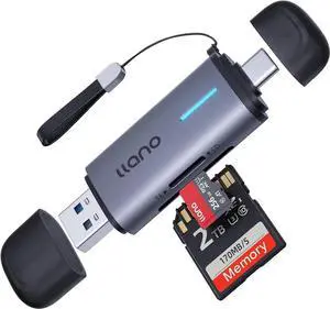 llano 2 in 1 USB C 3.0 Dual Slot Card Reader, SD TF Micro SD Memory Card Adapter Supports SDHC SDXC, OTG Compatible with iPhone 17/16/15, MacBook, iPad, Android Phones and Computers llano 2 in 1 USB C 3.0 Dual Slot Card Reader, SD TF Micro SD Memory Card Adapter Supports SDHC SDXC, OTG Compatible with iPhone 17/16/15, MacBook, iPad, Android Phones and Computers