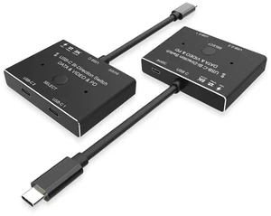 USBC 8K BiDirection Switch, USB3.1 Gen2 PD3.0 100W 1x2 / 2x1 Splitter Switcher, 10Gbps Data Video PD PassThrough for Computer Monitor Smartphone Multiple Sources & Displays USBC 8K BiDirection Switch, USB3.1 Gen2 PD3.0 100W 1x2 / 2x1 Splitter Switcher, 10Gbps Data Video PD PassThrough for Computer Monitor Smartphone Multiple Sources & Displays