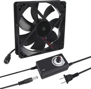 120mm x 25mm 110V 220V AC Powered Cooling Fan with Speed Controller 3V to 12V, 1225 AC 115V 120V 220V 240V for Cooling Ventilation Exhaust Projects, Receiver DVR Playstation Xbox Component Cooling