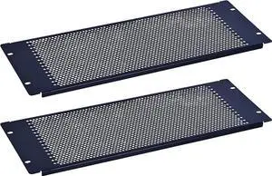 4U Blank Rack Mount Panel Spacer with Venting for 19in Server Rack Enclosure or Network Cabinet 2 Pack, Black