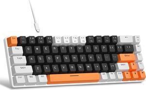 MageGee Portable 60% Mechanical Gaming Keyboard, MK-Box LED Backlit Compact 68 Keys Mini Wired Office Keyboard with Blue Switch for Windows Laptop PC Mac - Black/White
