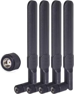 Bingfu Dual Band WiFi 2.4GHz 5GHz 5.8GHz 8dBi MIMO RP-SMA Male Antenna (4-Pack) for WiFi Router Wireless Network Card USB Adapter Security IP Camera Video Surveillance Monitor