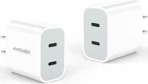 USB C Wall Charger, 2023 Upgrade 2Pack Type C Fast Charger, Dual Ports 25W PD Fast USB C iPhone Wall Charger Adapter Compatible iPhone 14/13/12/12 Pro/12 Pro Max/12 Mini/11, and More