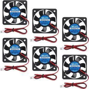 6Pcs 5010 3D Printer Fans DC 12V 50mmx50mmx10mm Quiet Brushless Cooling Fan DIY Cooling Ventilation Exhaust 2Pin Oil Bearing Fan.