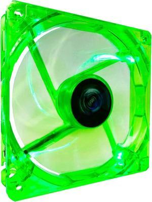 APEVIA CF12SL-UGN 120mm 4pin Molex + 3pin Motherboard Silent Green LED Case Fan