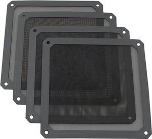 4pcs 140mm PC Fan Dust Filter Magnetic Frame Computer Fan Grills Dust Mesh PC Cooler Filter Screen Dustproof Case Covers 14cm x 14cm, Black