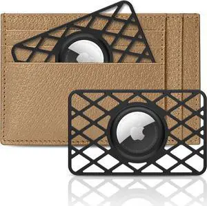 2 Pack Airtag Holder Wallet, Slim Card Case Keychain for Apple Air tag, 0.1 inch Thickness Ultra Thin Air tag Holder for Purse, Handbag, Backpack Wallet, Clutch Bag (Black)