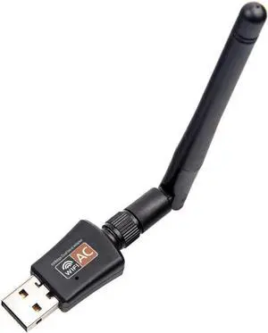 600Mbps Dual Band 2.4/5GHz Internet USB WiFi Adapter, Laptop Wireless Receiver Network Dongle with Antenna, Compatible with Windows 11.10/8/7/XP/VISTA, MAC, Linux