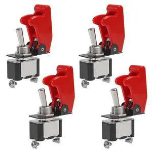 anicorn 4 Pack Heavy Duty Rocker Toggle Switch 12V 20A Red Cover SPST ON/Off 2Pin Racing Auto Car ATV UTV Golf Cart Truck Boat anicorn 4 Pack Heavy Duty Rocker Toggle Switch 12V 20A Red Cover SPST ON/Off 2Pin Racing Auto Car ATV UTV Golf Cart Truck Boat