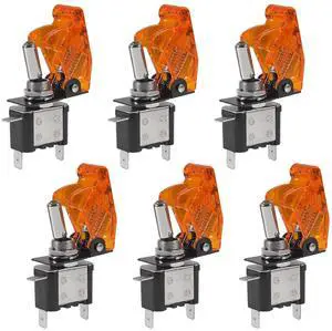 anicorn 6PCS 12V LED Toggle Switch Heavy Duty 20A SPST ON Off 3 Pin Rocker for Automotive Cars Trucks Boats Racking-Yellow anicorn 6PCS 12V LED Toggle Switch Heavy Duty 20A SPST ON Off 3 Pin Rocker for Automotive Cars Trucks Boats Racking-Yellow