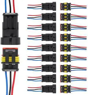 anicorn 10 PACK 3 Pin Way Waterproof Electrical Wire Connector Plug Automotive Wire Connectors Plug with Wire AWG Marine for car Truck, Boat anicorn 10 PACK 3 Pin Way Waterproof Electrical Wire Connector Plug Automotive Wire Connectors Plug with Wire AWG Marine for car Truck, Boat