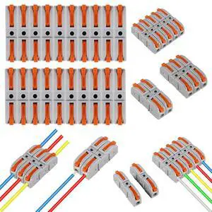 anicorn 20 Pcs Conductor Compact Connectors Lever Wire Nuts, 1 Conductor Compact Wire Connectors Splicing Connectors for Any Circuit Inline 24-12 AWG anicorn 20 Pcs Conductor Compact Connectors Lever Wire Nuts, 1 Conductor Compact Wire Connectors Splicing Connectors for Any Circuit Inline 24-12 AWG