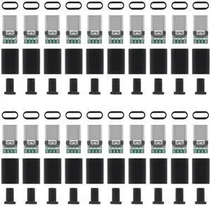 anicorn 20pcs USB 3.1 Type C Connector 24 Pins Male Jack Tail Plug Electric Terminals Welding DIY Data Cable Accessories 24P PCB Board Support Module-Black(20PCS USB C Board) anicorn 20pcs USB 3.1 Type C Connector 24 Pins Male Jack Tail Plug Electric Terminals Welding DIY Data Cable Accessories 24P PCB Board Support Module-Black(20PCS USB C Board)