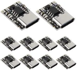 anicorn 10PCS TP4057 1A Lithium Battery Charging Protection Board Module with Protection Type-C USB Charging Boards 3.7V 4.2V TP4056 Upgraded anicorn 10PCS TP4057 1A Lithium Battery Charging Protection Board Module with Protection Type-C USB Charging Boards 3.7V 4.2V TP4056 Upgraded