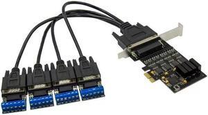 XR17V354 4S PCI-E X1 Native industrial RS422/RS485 port communication expansion card