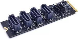M2 nvme pcie3.0 to 4-port SATA3.0 expansion card Conversion card key-M or B