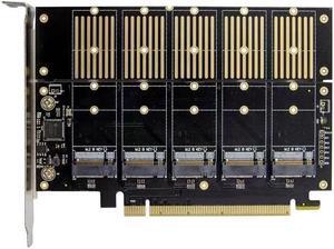 PCI-E 3.0x16 JMB585 M.2 KEY B NGFF Boost card 4-port SATA 3.0 expansion card