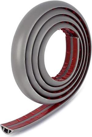 Rubber Bond Cord Cover Floor Cable Protector - Strong Self Adhesive Floor Cord Covers for Wires - Low Profile Extension Cord Covers for Floor & Wall - Grey - Thin Cord - 4 Feet