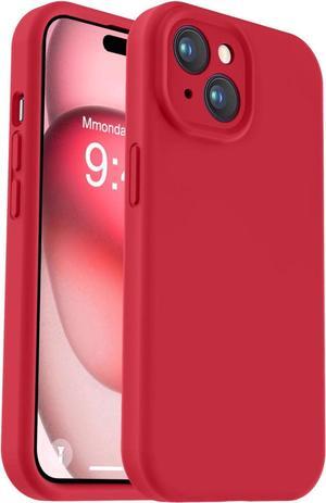 Compatible with iPhone 15 Plus Case, Upgrade Liquid Silicone [Enhanced Camera Protection] [Soft Anti-Scratch Microfiber Lining] Shockproof Phone Case for iPhone 15 Plus 6.7 inch - Red