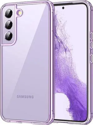 Case for Samsung Galaxy S22 5G 6.1-Inch, Non-Yellowing Shockproof Bumper Protective Phone Cover, Anti-Scratch Hard PC Back (Purple)