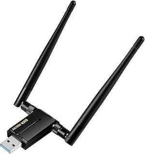 WiFi Adapter for Desktop PC - WiFi 6 1800Mbps USB 3.0 Wireless Network Adapter - 2.4G/5G Dual Band WiFi Dongle for Laptop MU-MIMO OFDMA WPA3 Dual 5dBi Antennas Plug & Play Supports Windows 11/10