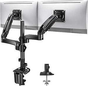 HUANUO 13-32 Inch Dual Monitor Stand, Gas Spring Dual Monitor Mount, Monitor Stand 2 Monitors, Ergonomic Adjustable Tilt/Swivel/Rotate, Weight Max 20 lbs, VESA 75/100mm