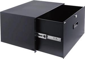 6U Rack Drawer,Rack Mount Drawer for 19in Network Equipment/Server/AV Rack or Cabinet Enclosure,Sliding and Lockable Server Rack Drawer - Load-Bearing 22lb (10kg),with Cable Management Holes
